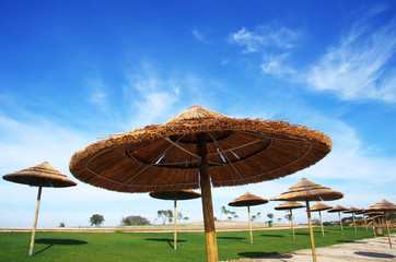 Beach umbrella, Mourao, south of Portugal