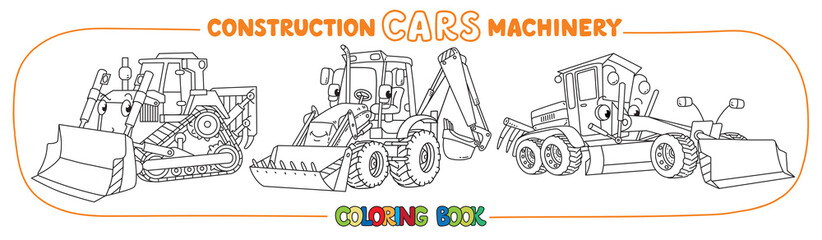 Construction machinery transport coloring book