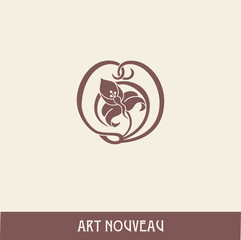Design element in art nouveau style. High-quality hand-drawn work.