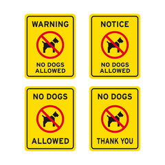 No dogs allowed sign set