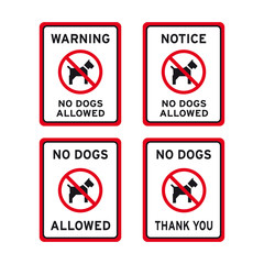No dogs allowed sign set