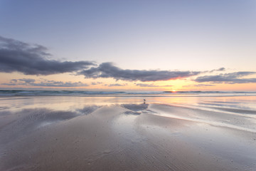 Early morning sunrise at the beach on Queensland's Gold Coast in Australia