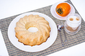 Delicious curd casserole with persimmons