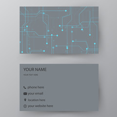 Vector business card template. Visiting card for business and personal use. Modern presentation card with company logo. Vector illustration design.