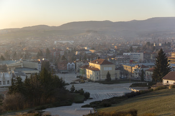 Obraz premium Panoramic view of Central square of Historical town of Panagyurishte, Pazardzhik Region, Bulgaria