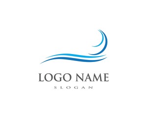 Obraz premium Water Wave symbol and icon Logo Template