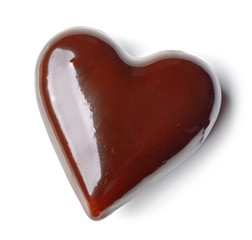 chocolate heart on white background