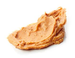 peanut butter on white background