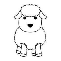 cute sheep character icon vector illustration design