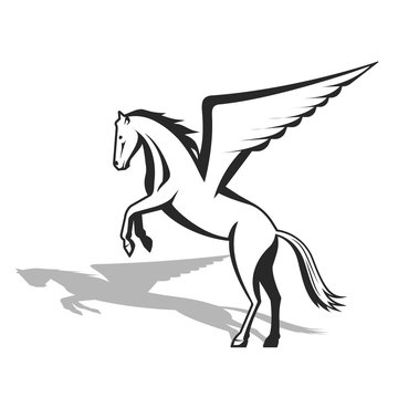 Pegasus a mythological being a horse with wings a vector illustration.