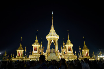 Bangkok, Thailand - December 22, 2017 : The Royal Crematorium for King Bhumibol Adulyadej at Sanam Luang prepared to be used as The royal funeral Cremation Ceremony Bangkok Thailand Pra May Ru Maat