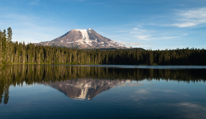 Mount Adams Takhlakh Lake Smooth Reflection Washington Cascade Mountain Range