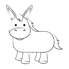 cute mule character icon vector illustration design