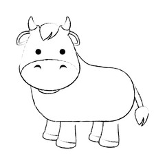 cute ox character icon vector illustration design
