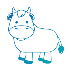 cute ox character icon vector illustration design
