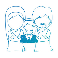 holy family christmas characters vector illustration design