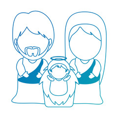 holy family christmas characters vector illustration design