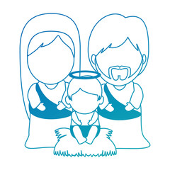 holy family christmas characters vector illustration design