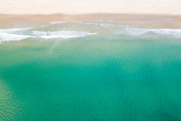 Aerial view looking down at the beach at Surfers Paradise on the Gold Coast, Australia