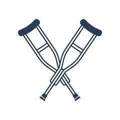 Crossed pair of crutches