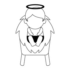 cute jesus baby in cradle vector illustration design
