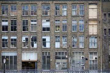 the abandoned building in an urban centre.