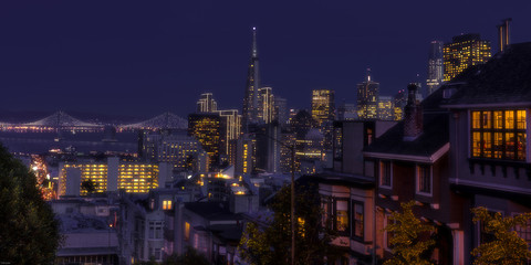 San Francisco Christmas Skyline at Night
