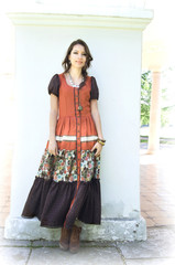 woman in dress style boho