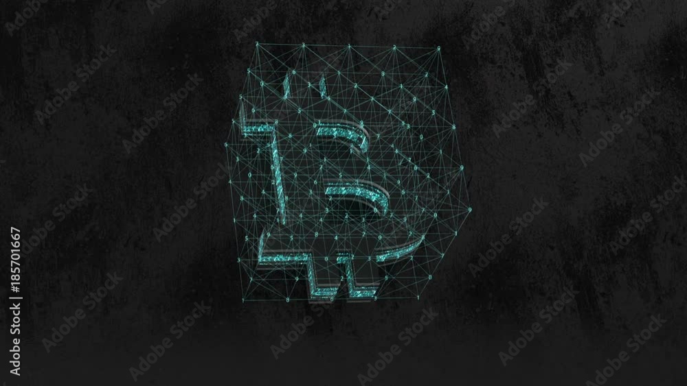 Poster cripto currency bitcoin. global internet worldwide. abstract matrix background. binary computer code