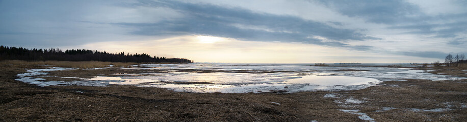 panorama of the freezing coast