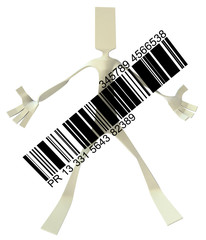 Paper Man Figure, Bar Code