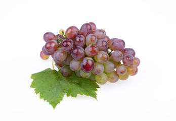 Fresh grapes on a white background