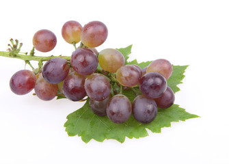 Fresh grapes on a white background