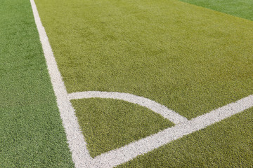 Fototapeta premium Corner line close-up, on the football field