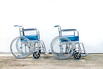 Plakat wheel chairs standby for help a old people or Health care