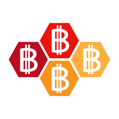 Blockchain Bitcoin Crypto currency sign icon