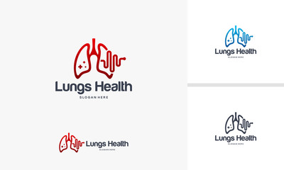 Lungs Health logo designs concept, Lung logo designs vector, Medical logo template