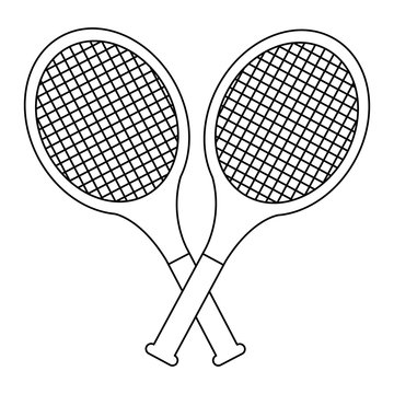tennis racquets crossed icon image vector illustration design 