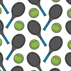 tennis racquet and ball pattern image vector illustration design 