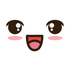 face emoji kawaii character vector illustration design