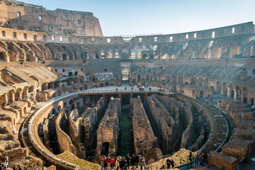 Fototapeta na wymiar Tourists visiting Colosseum in Rome