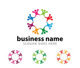 people community group dance club unity vector logo design