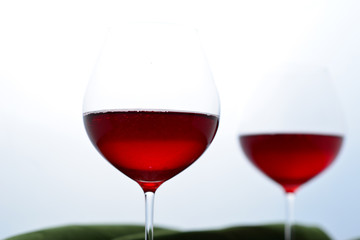 Two glasses of red wine