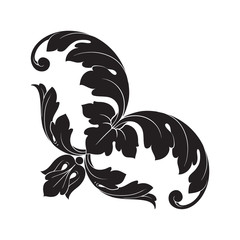 Classical baroque ornament vector 
