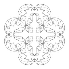 Classical baroque ornament vector 