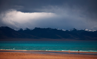 scenery of Namtso Lake in Tibet, China