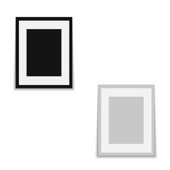 Realistic black frame isolated on white background. vector.
