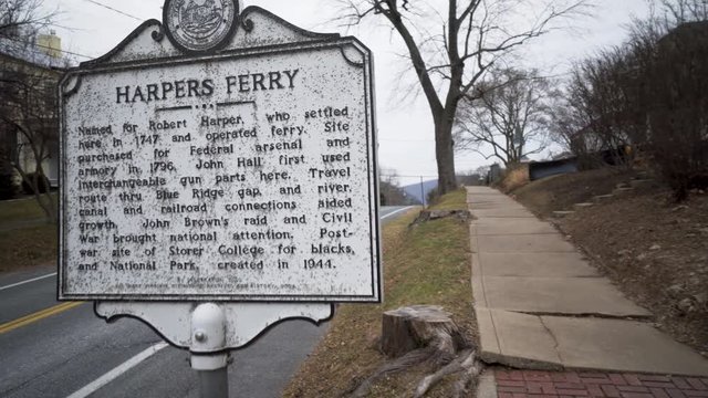 Harpers Ferry historical sign marker.