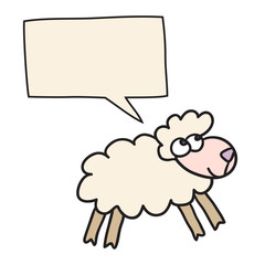 Sheep With Speech Bubble. Stock vector template, easy to use.