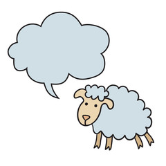 Sheep With Speech Bubble. Stock vector template, easy to use.